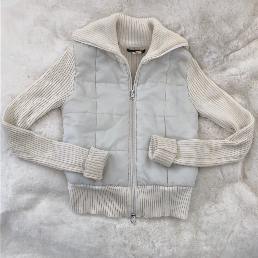 Ambiance Ivory and Cream Quilted Sweater Vest Size M